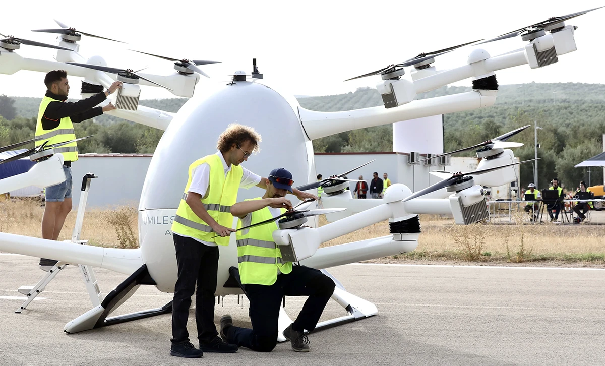 eVTOL Concept Integrity durante sus pruebas de vuelo en Jaén. Foto: Umiles 